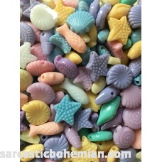 Ocean animals Shell Seashell,Plastic Beads Crafts Assorted Pastel Color For Kids DIY B06Y6NMLG4